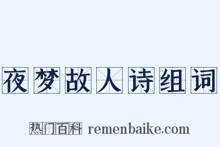 夜梦故人诗组词是什么意思的图片